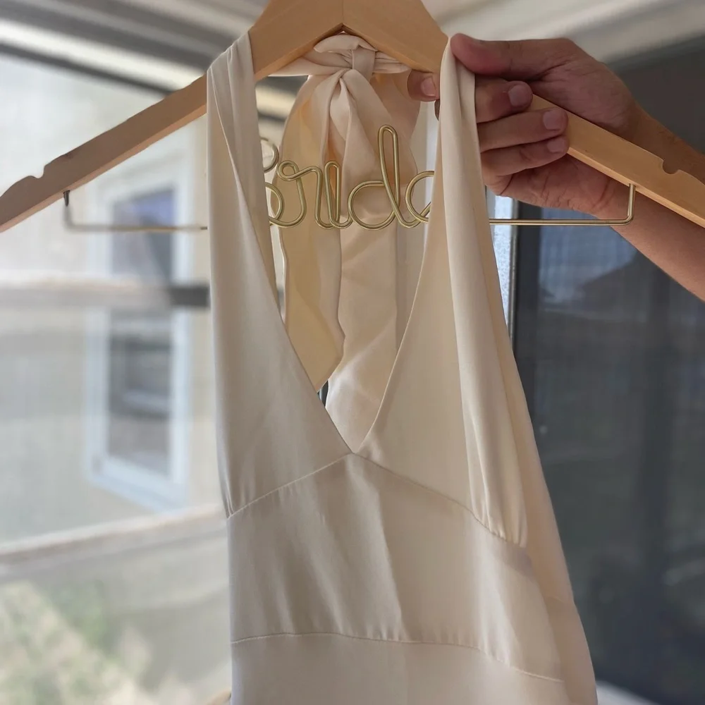 J Crew halter backless silk gown
